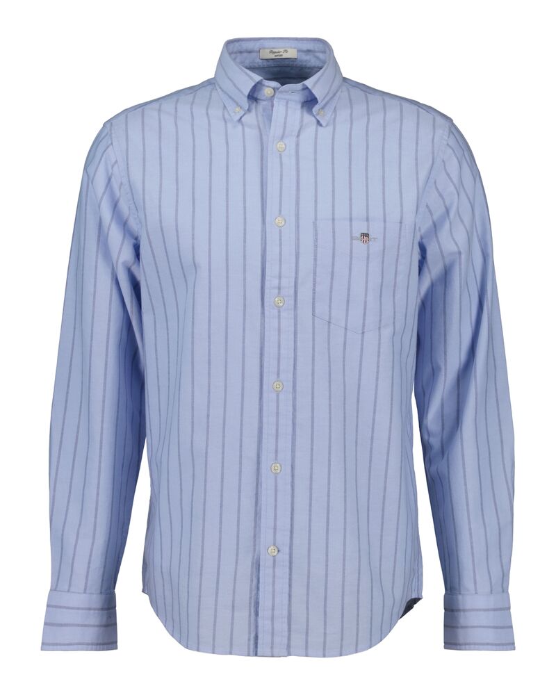 REGULAR Fit Striped Classic Short Sleeve Oxford Shirt LIGHT BLUE / S