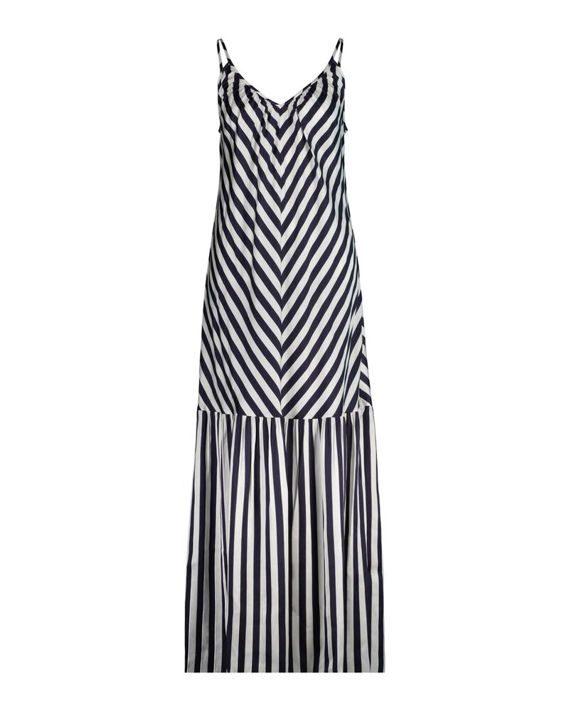 MAXI CHEVRON STRIPED STRAP DRESS EVENING BLUE / 34