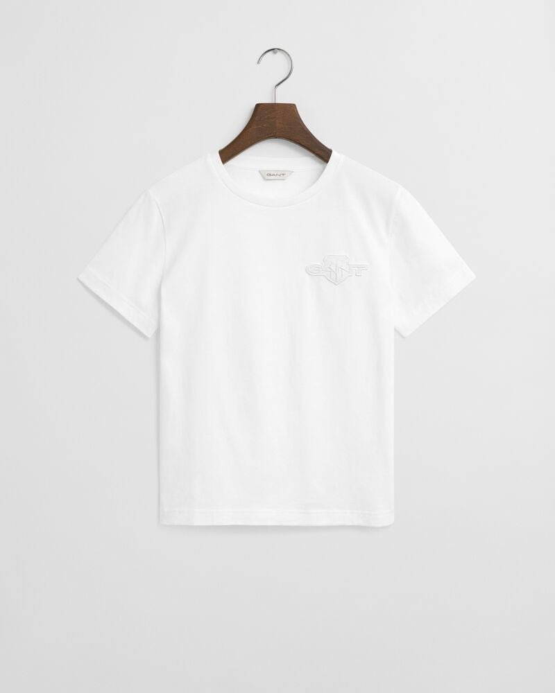 REGULAR TONAL SHIELD SS T-SHIRT WHITE / S