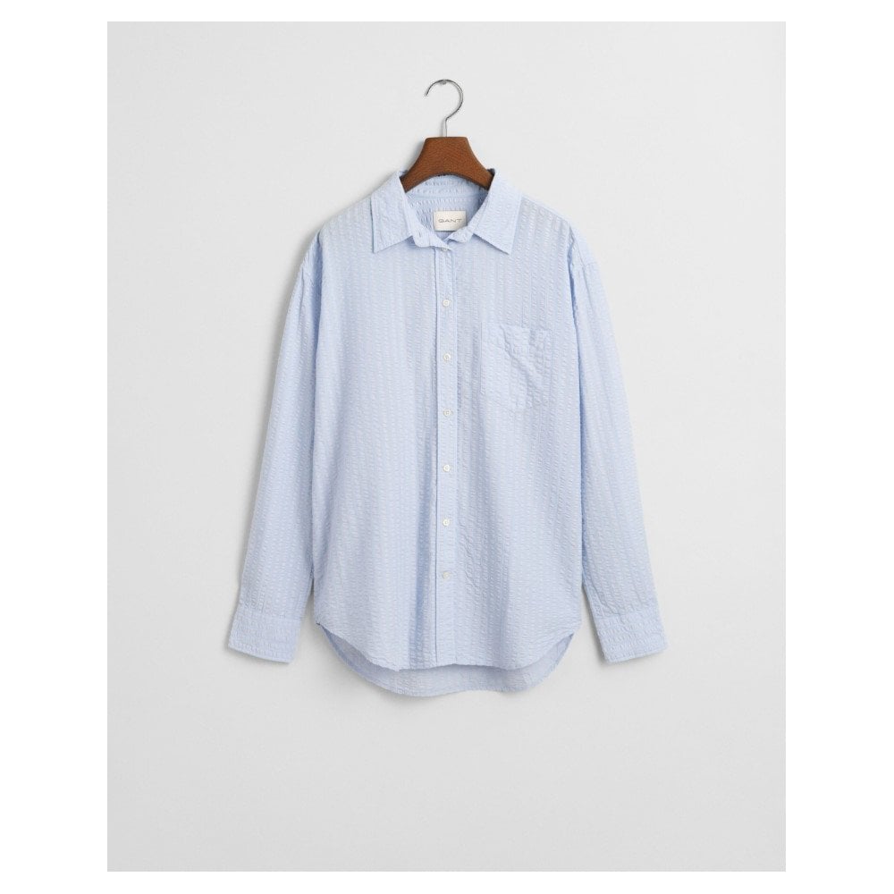 Relaxed Fit Tonal Striped Seersucker Shirt