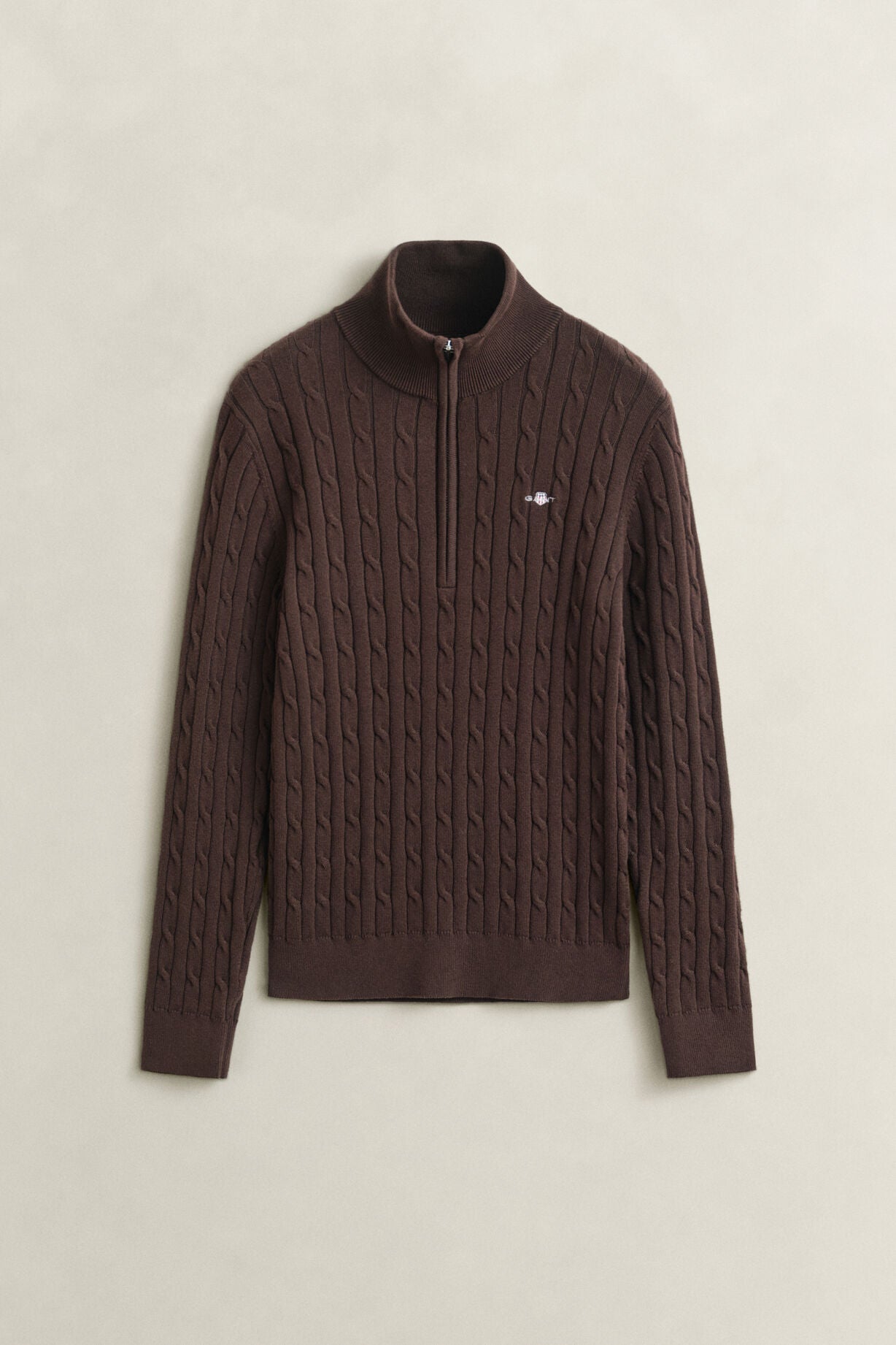 Stretch Cotton Cable Half-Zip