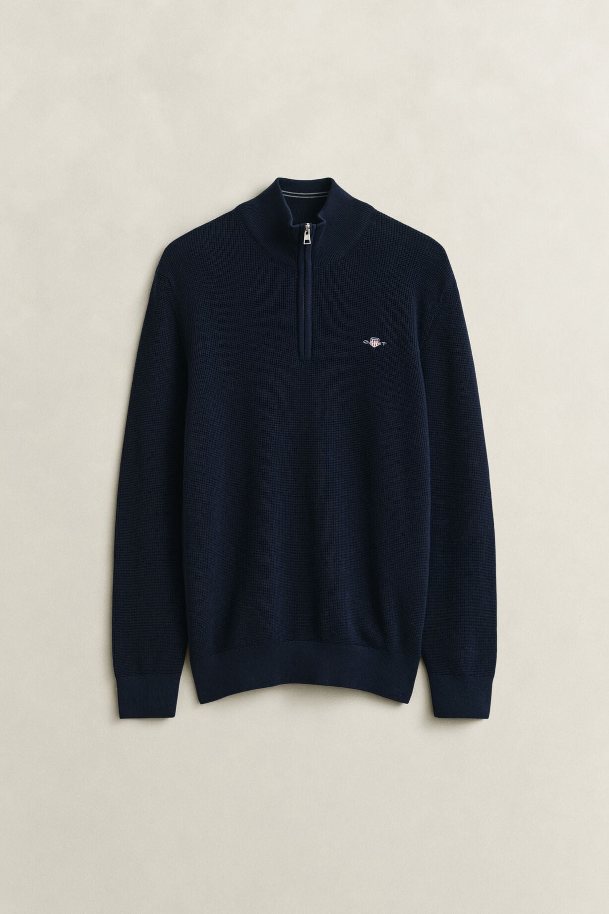 Micro Textured Cotton Half Zip