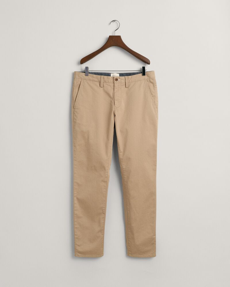 Slim Fit Twill Chinos 33X32 / Dark Khaki