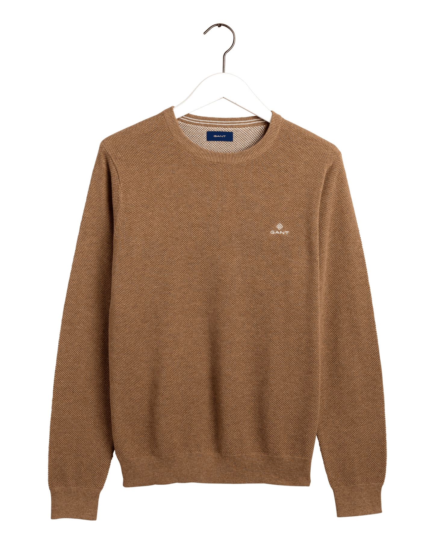 Cotton Pique Crew Neck Sweater