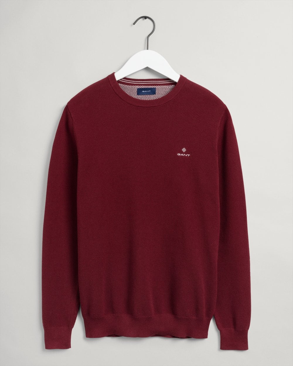 Cotton Pique Crew Neck Sweater