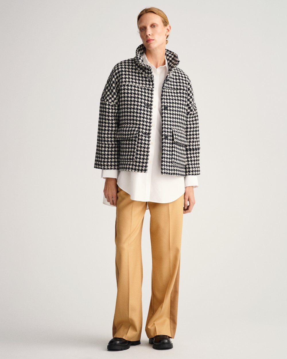 Houndstooth Cropped Jacket