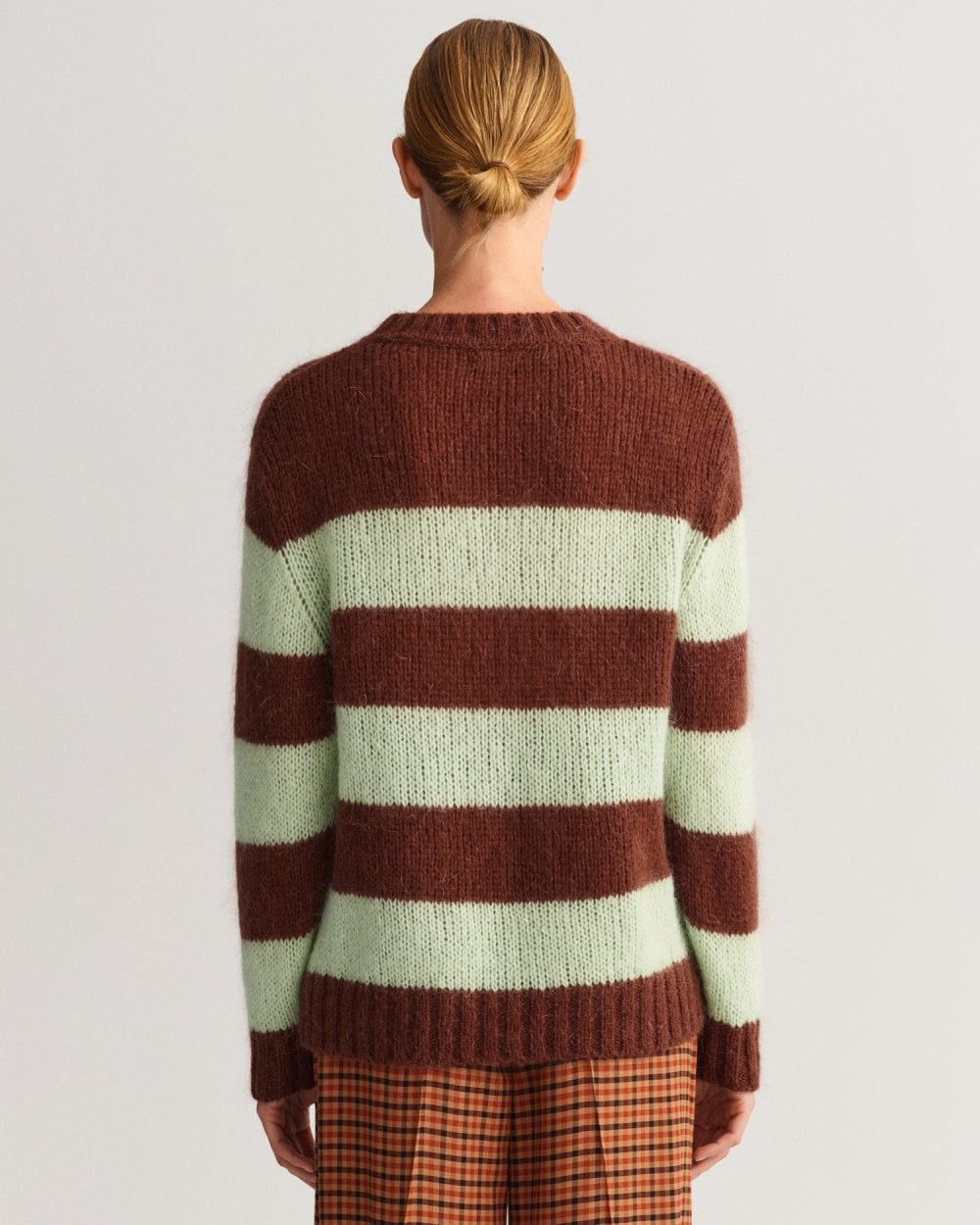 Mohair Striped Crew Neck Sweater