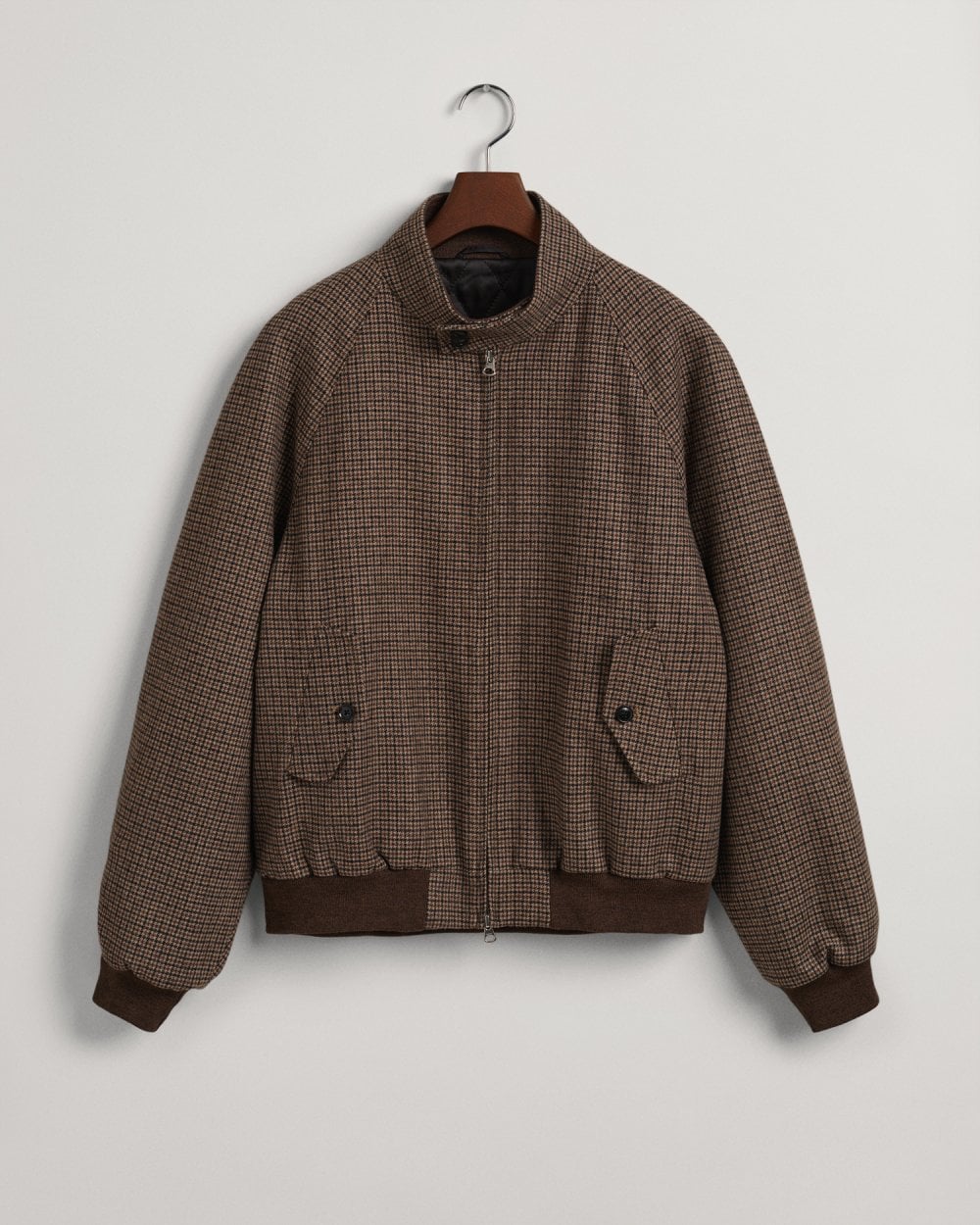 Checked Wool Harrington Jacket