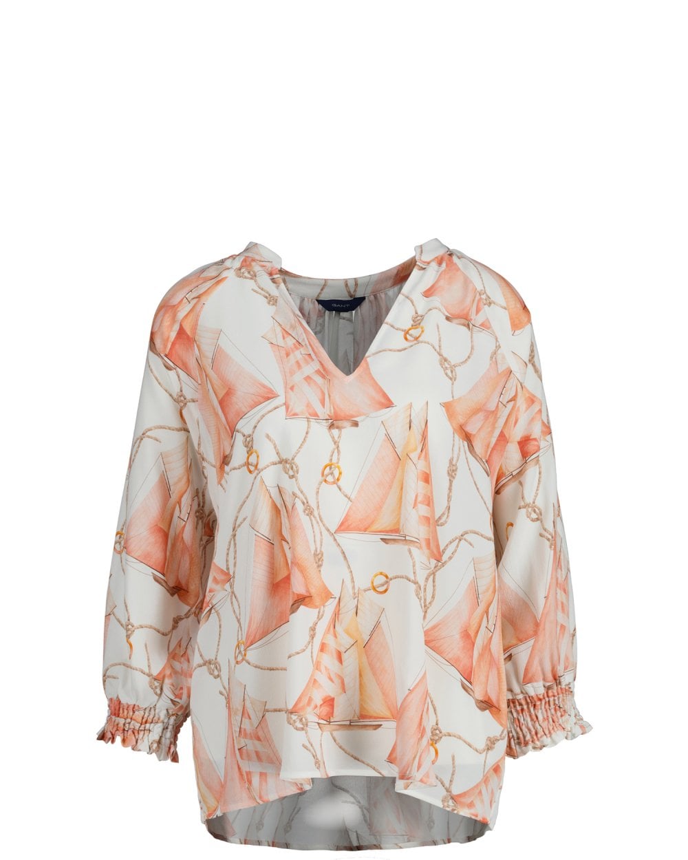 Printed V-Neck Blouse