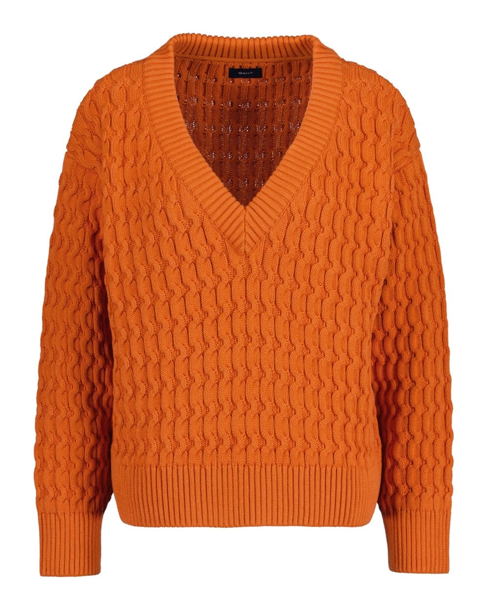 Orange v neck on sale sweater