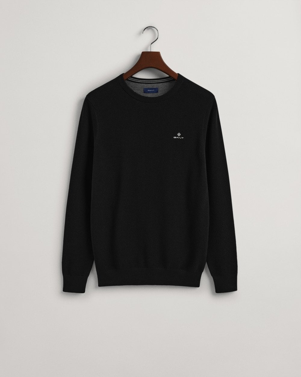 Cotton Pique Crew Neck Sweater