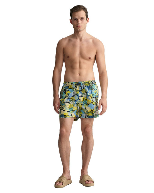 Classic Fit Tropical Print Swim Shorts