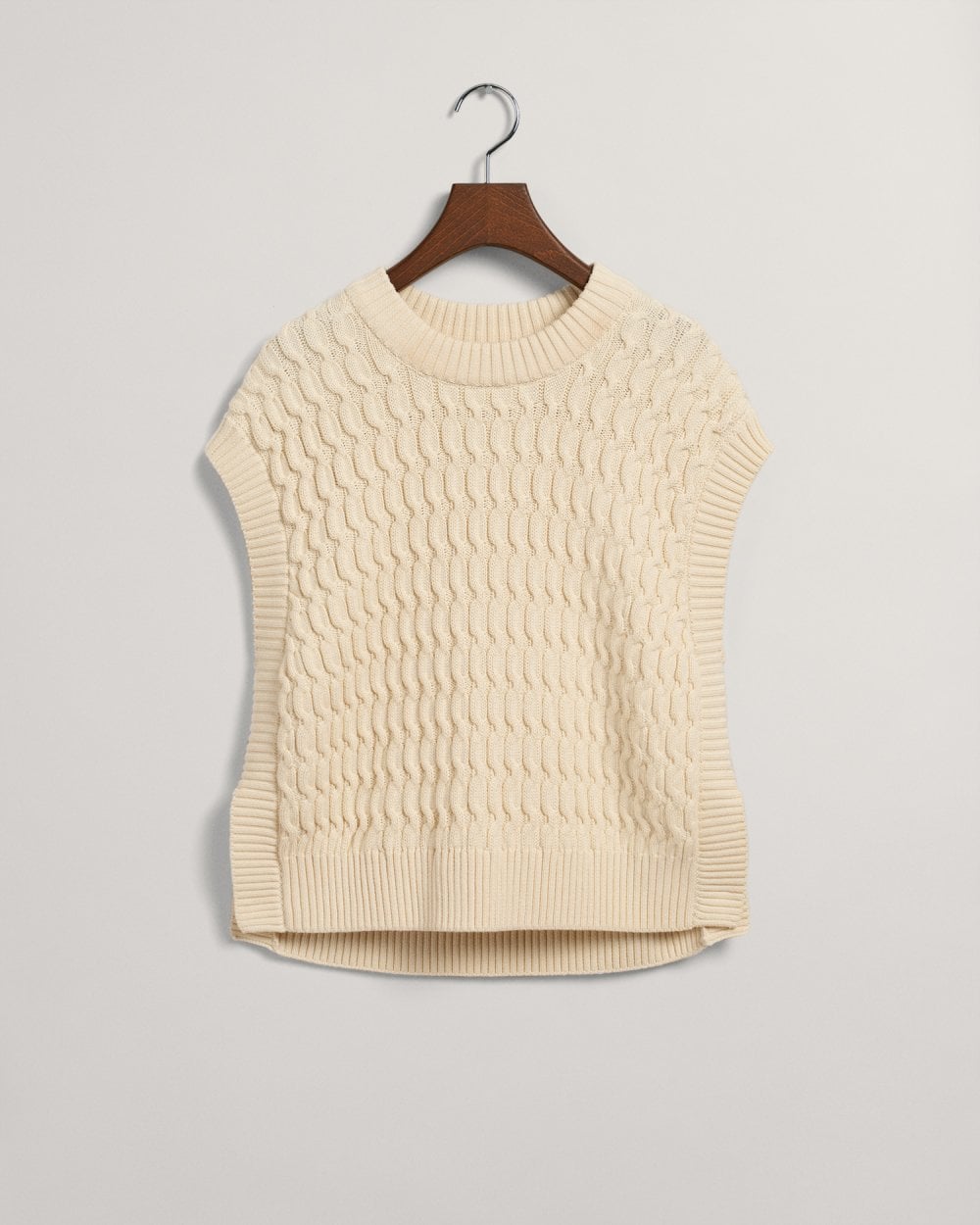 Textured Cotton Crew Neck Vest