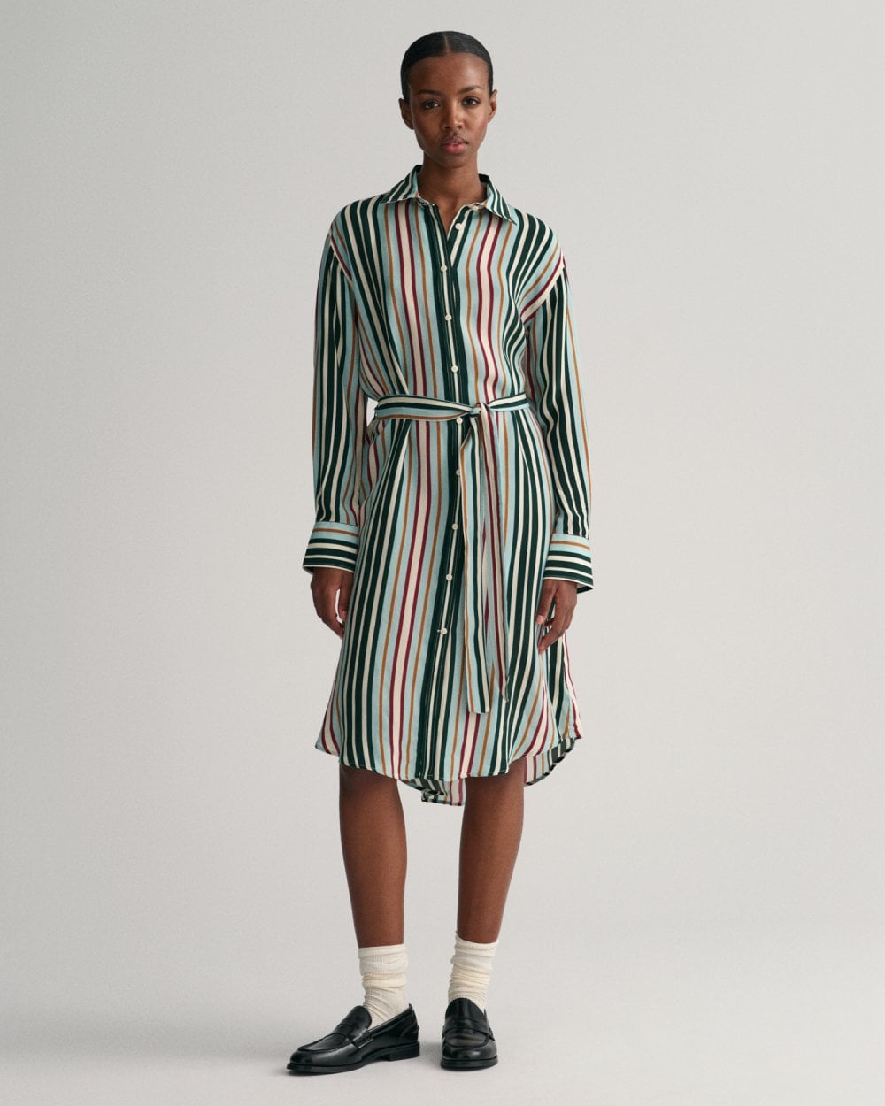 Multi stripe shirt dress on sale