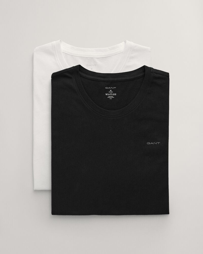2-Pack Crew Neck T-Shirts S / Black / White