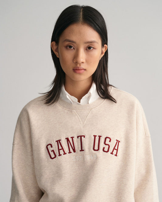 Oversized Gant Usa Crew Neck Sweatshirt