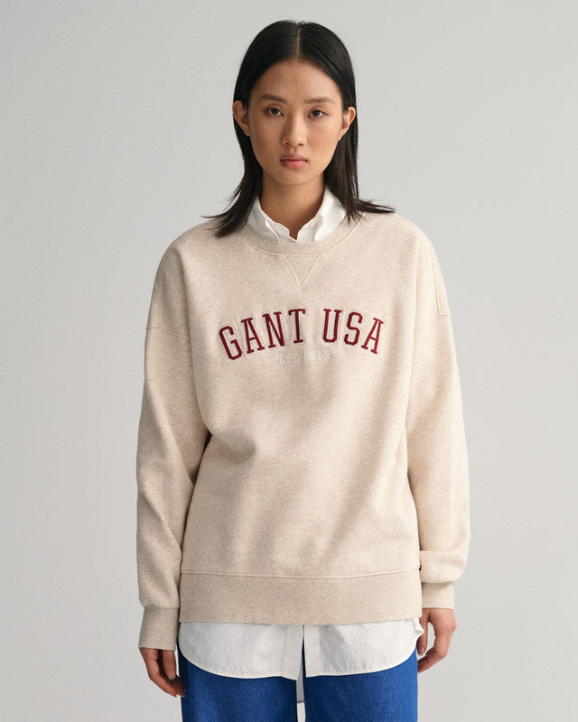 Oversized Gant Usa Crew Neck Sweatshirt