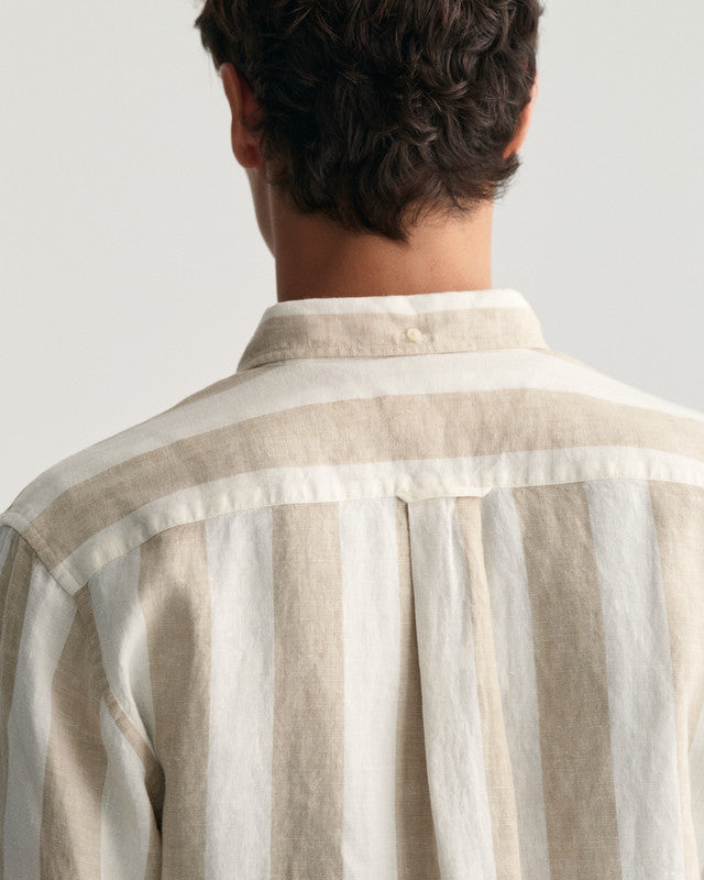 Regular Fit Bold Striped Linen Shirt