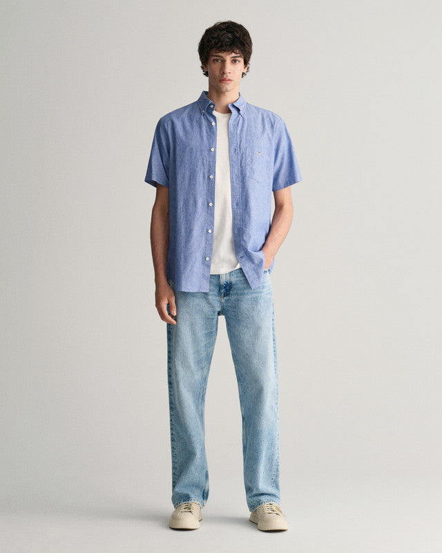 Reg Cotton Linen Ss Shirt