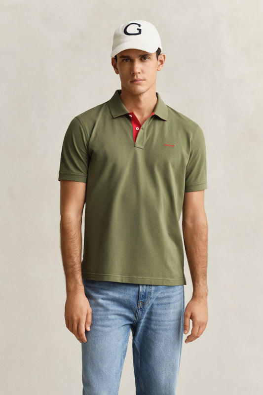 Contrast Piqué Polo Shirt