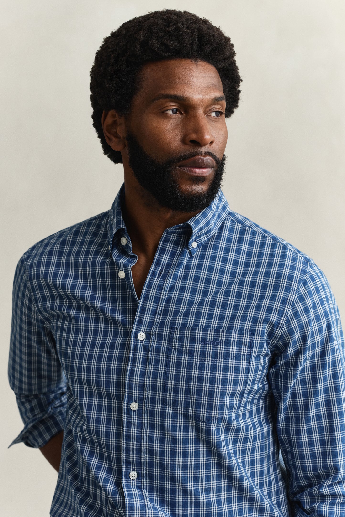 Regular Indigo Check Shirt