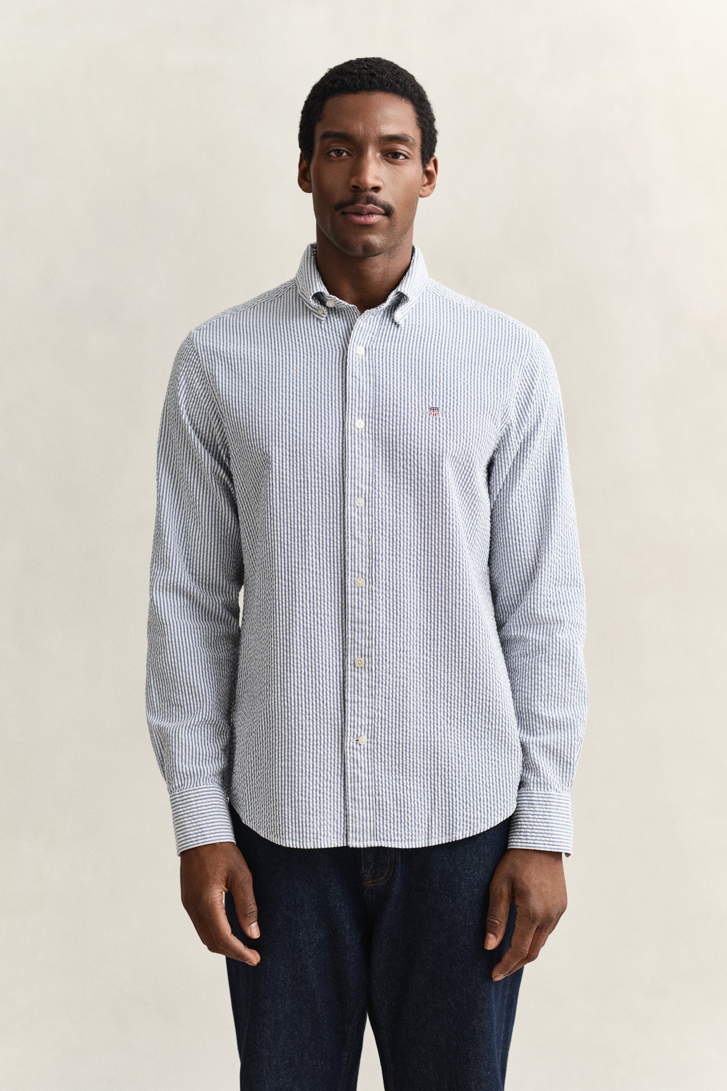 Regular Seersucker Stripe Shirt