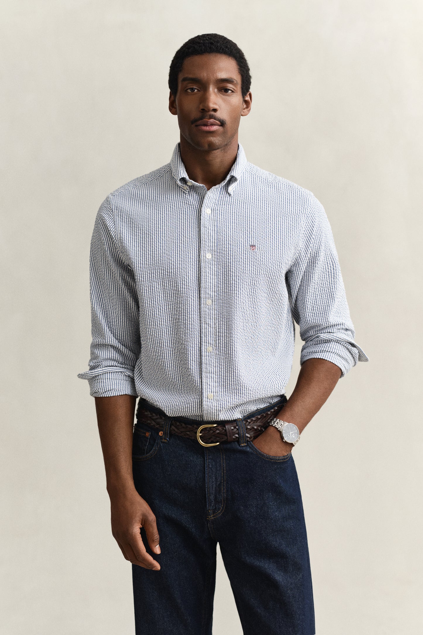 Regular Seersucker Stripe Shirt