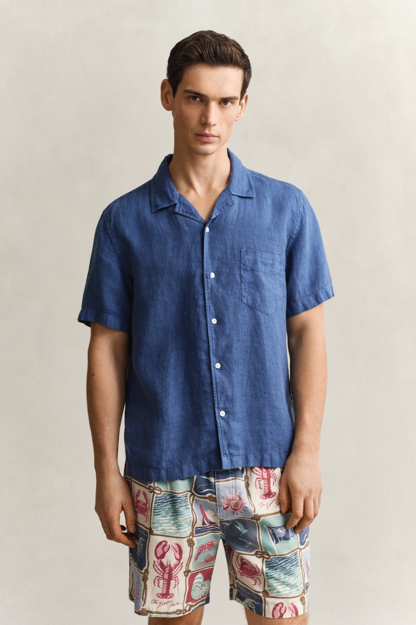 Regular Gmnt Dyed Linen SS Camp Shirt