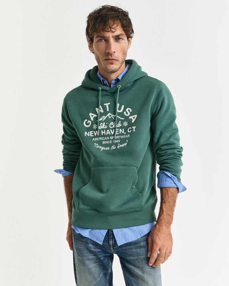 GRAPHIC HOODIE Green / S