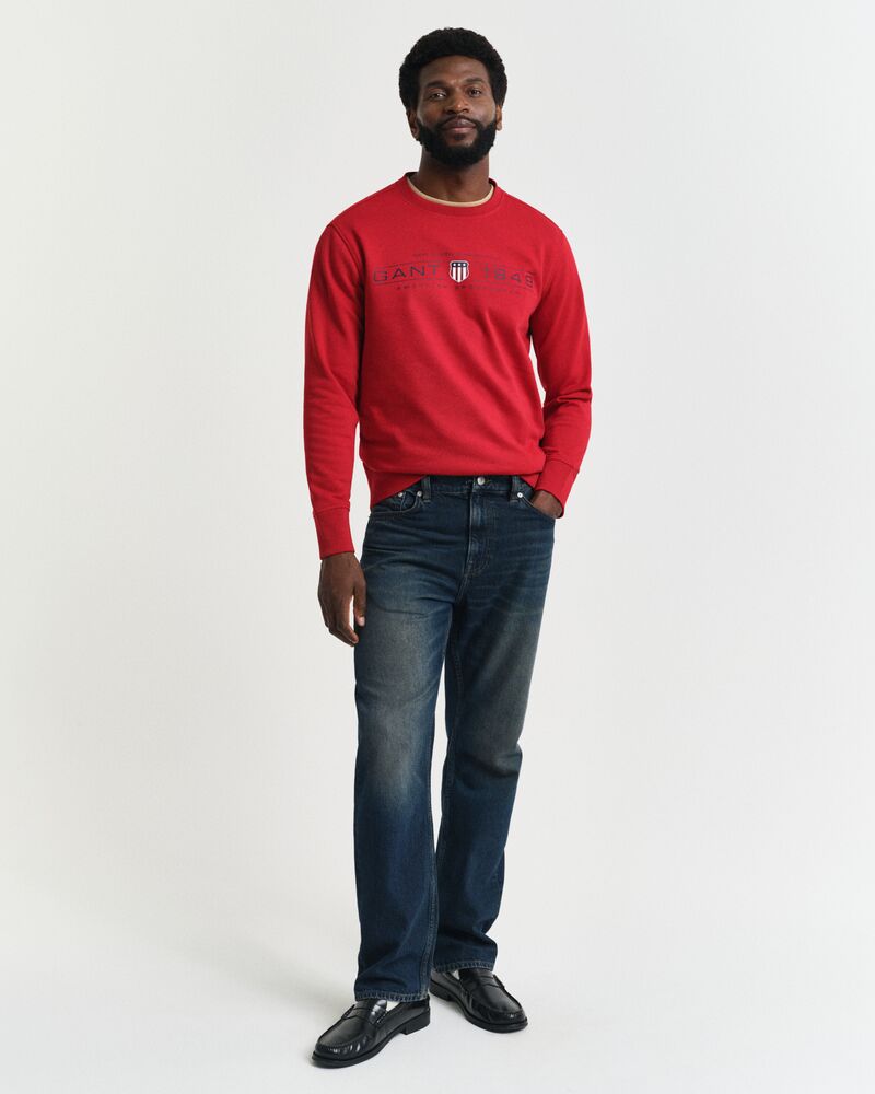 GRAPHIC C-NECK SWEAT Red / S