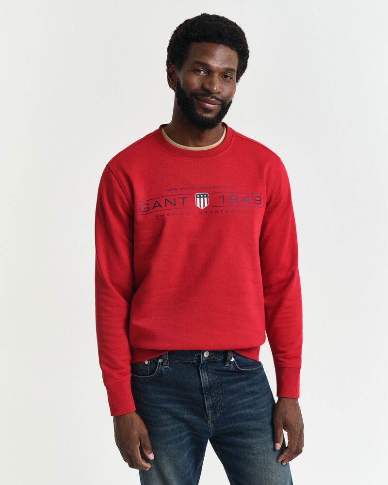 GRAPHIC C-NECK SWEAT Red / S