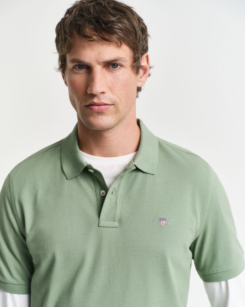 REG SHIELD SS PIQUE POLO Green / S