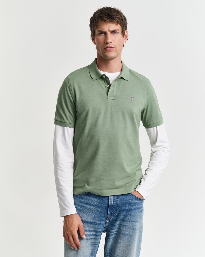 REG SHIELD SS PIQUE POLO Green / S