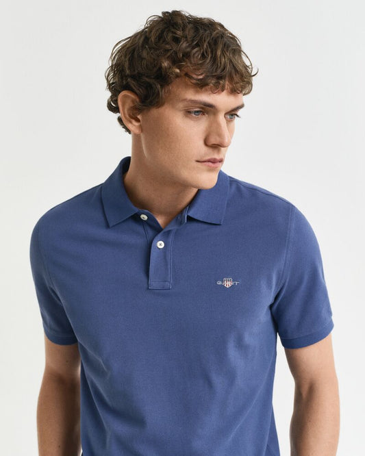 REG SHIELD SS PIQUE POLO Blue / S