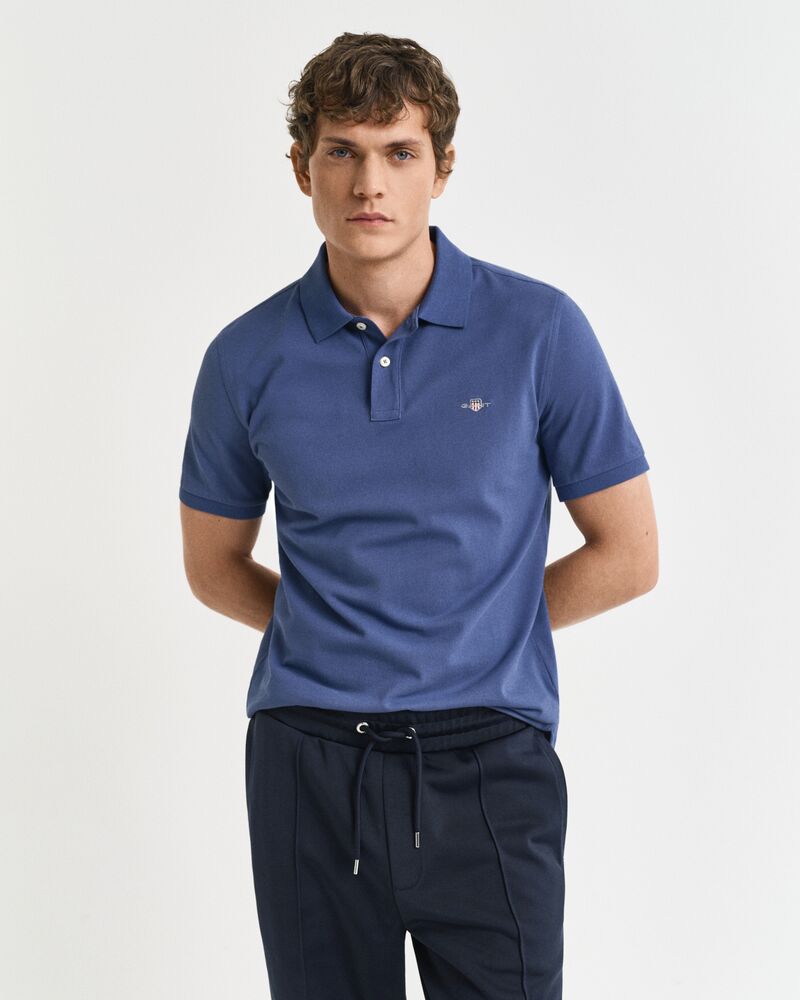 REG SHIELD SS PIQUE POLO Blue / S