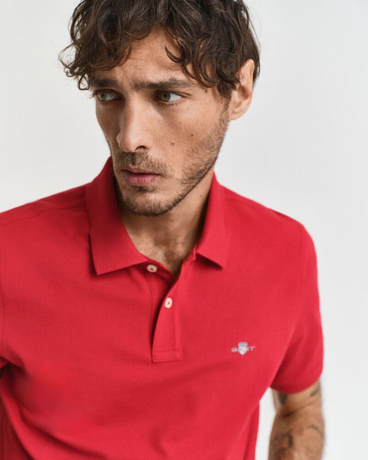 REG SHIELD SS PIQUE POLO Red / S