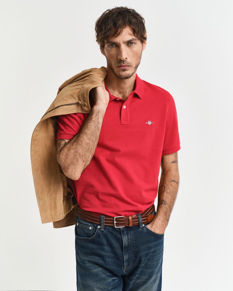 REG SHIELD SS PIQUE POLO Red / S