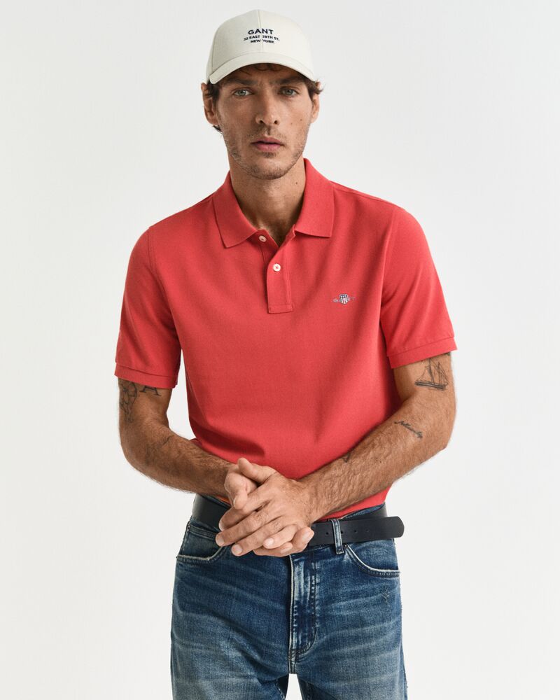 REG SHIELD SS PIQUE POLO Red / S