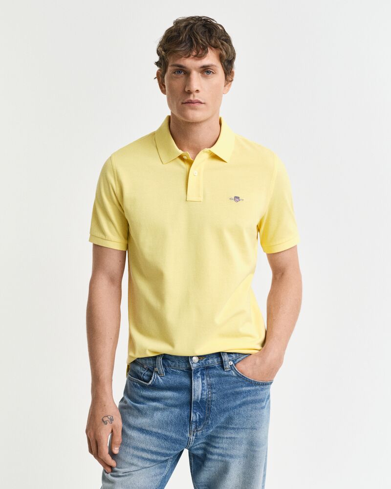 REG SHIELD SS PIQUE POLO Yellow / S