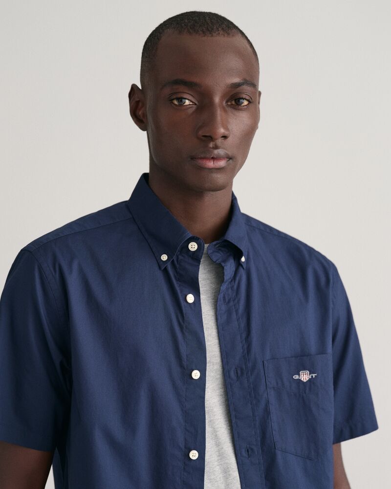 REG CLASSIC POPLIN SS SHIRT Blue / S