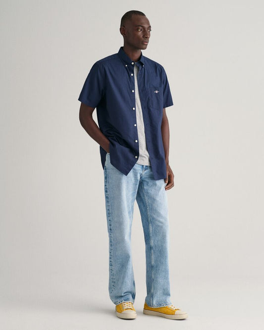 REG CLASSIC POPLIN SS SHIRT Blue / S