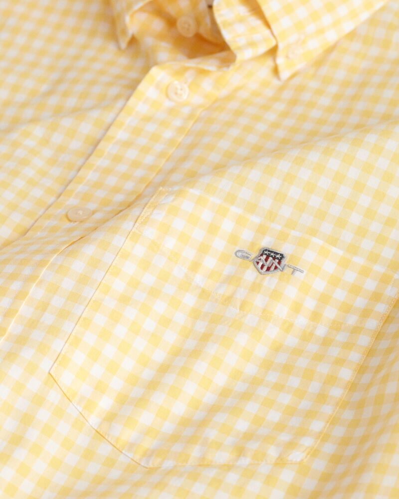 REG CLASSIC POPLIN GINGH SS SHIRT Yellow / S