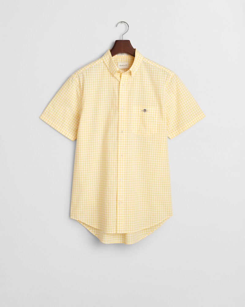 REG CLASSIC POPLIN GINGH SS SHIRT Yellow / S