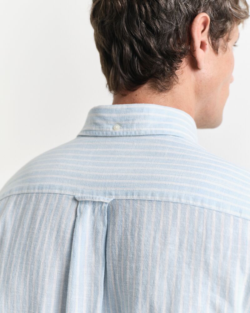 REG COTTON LINEN STRIPE SHIRT Blue / S