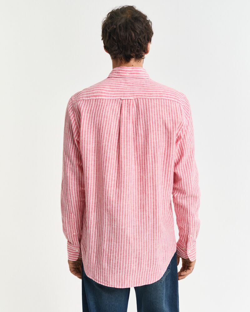 REG COTTON LINEN STRIPE SHIRT Red / S