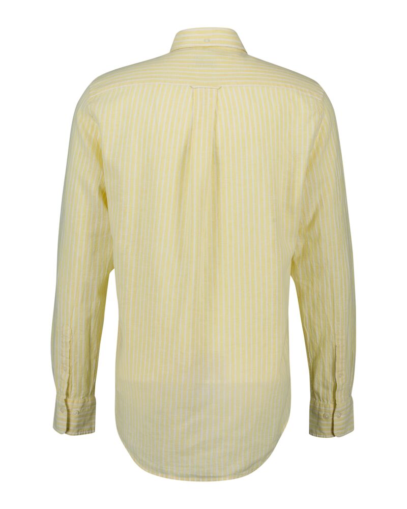 REG COTTON LINEN STRIPE SHIRT Yellow / S