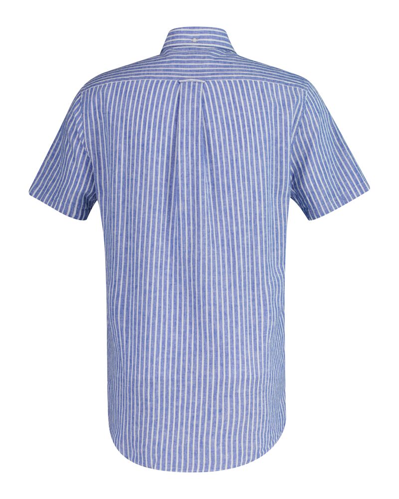 REG COTTON LINEN STRIPE SS SHIRT Blue / S