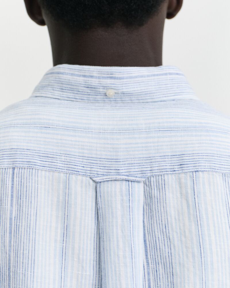 REG LINEN STRIPE SHIRT Blue / S