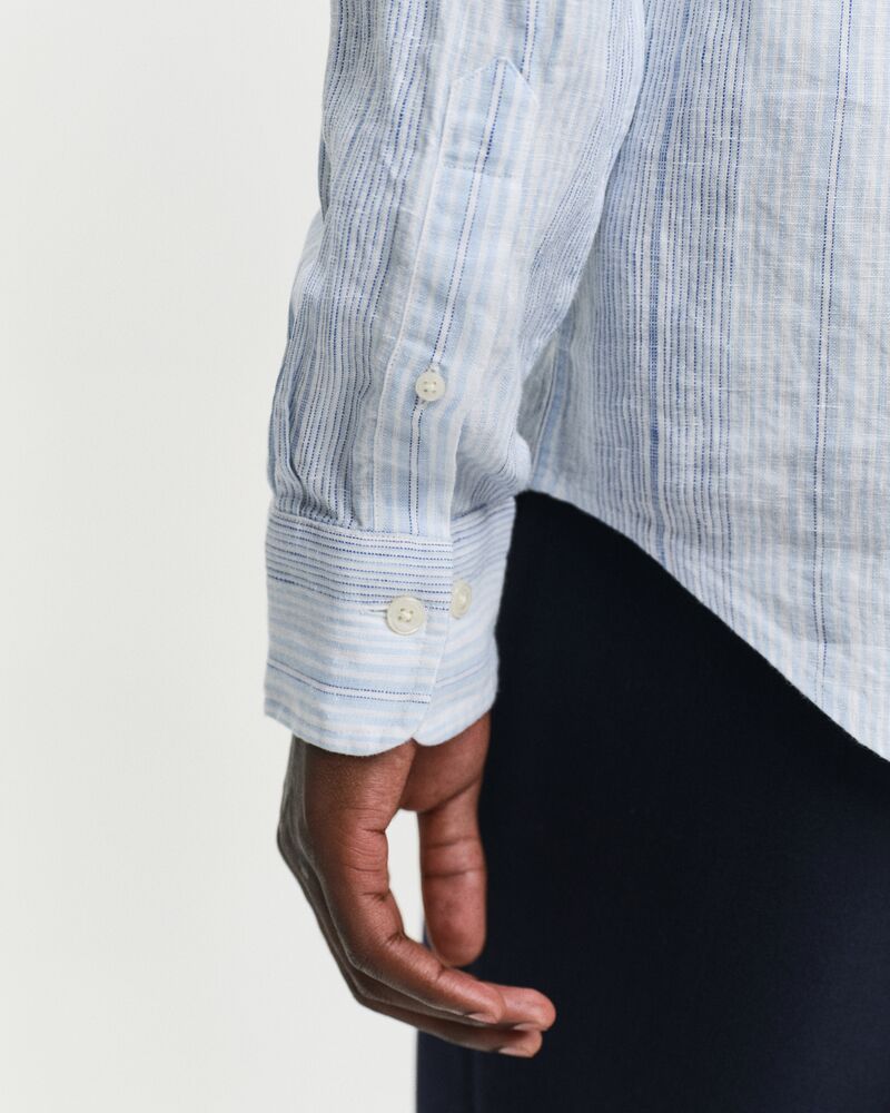 REG LINEN STRIPE SHIRT Blue / S