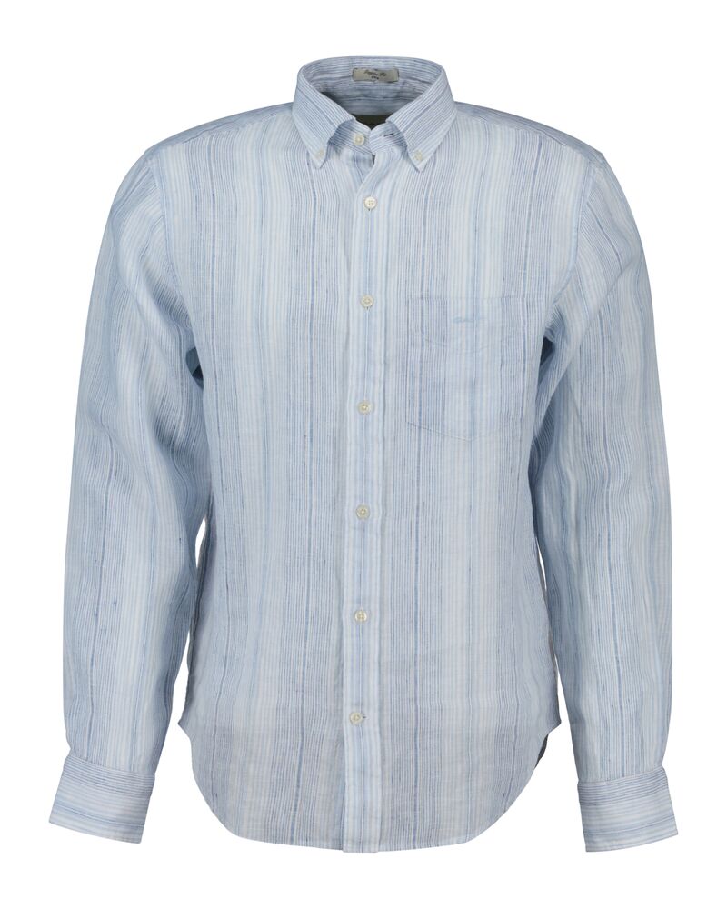 REG LINEN STRIPE SHIRT Blue / S